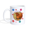 Red Brangus Cattle Floral Print Coffee/Tea Mug - white