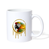 Red-And-Green Macaw Print Coffee/Tea Mug - white