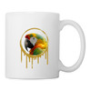 Red-And-Green Macaw Print Coffee/Tea Mug - white