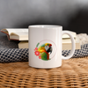 Red-And-Green Macaw On Flower Print Coffee/Tea Mug - white