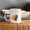 Red-And-Green Macaw On Flower Print Coffee/Tea Mug - white