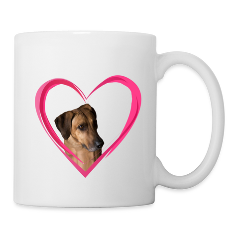 Rhodesian Ridgeback On Heart Print Coffee/Tea Mug - white