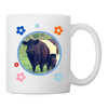 Belted Galloway Cattle (Cow) Floral Coffee/Tea Mug - white