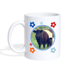 Belted Galloway Cattle (Cow) Floral Coffee/Tea Mug - white