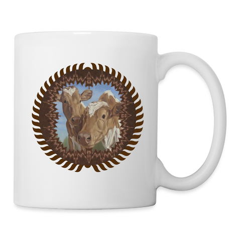 Guernsey Cattle (Cow) Print Coffee/Tea Mug - white