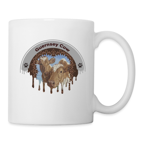 Guernsey Cattle (Cow) Art Print Coffee/Tea Mug - white