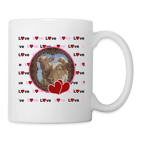 Guernsey Cattle (Cow) Love Print Coffee/Tea Mug - white
