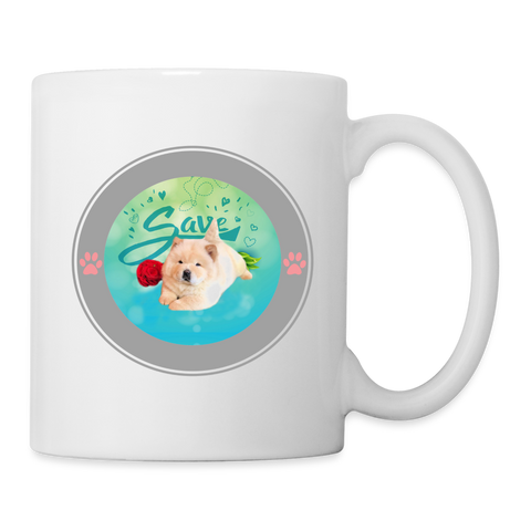 Chow Chow Save Print Coffee/Tea Mug - white