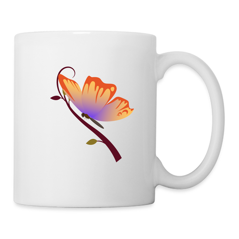 Butterfly Print Coffee/Tea Mug - white