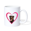 Rottweiler On Heart Print Coffee/Tea Mug - white