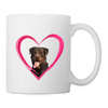 Rottweiler On Heart Print Coffee/Tea Mug - white