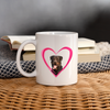 Rottweiler On Heart Print Coffee/Tea Mug - white