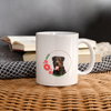 Rottweiler On Flower Print Coffee/Tea Mug - white