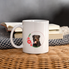 Rottweiler On Flower Print Coffee/Tea Mug - white