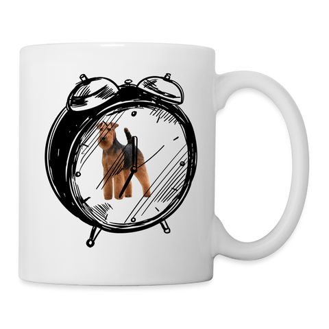 Welsh Terrier Alarm Clock Print Coffee/Tea Mug - white