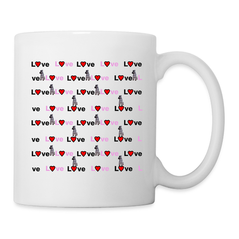 Kerry Blue Terrier Love Patterns Print Coffee/Tea Mug - white