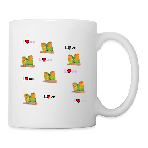 Rosy-faced lovebird Patterns Print Coffee/Tea Mug - white