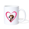 Saluki Dog On Heart Print Coffee/Tea Mug - white