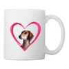 Saluki Dog On Heart Print Coffee/Tea Mug - white