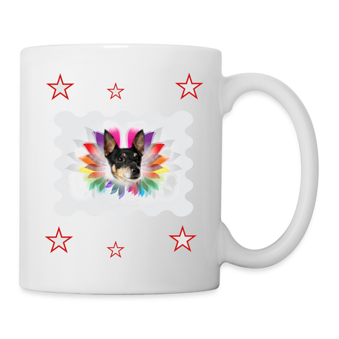 Toy Fox Terrier Stars Print Coffee/Tea Mug - white
