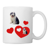 Old English Sheepdog Love Print Coffee/Tea Mug - white
