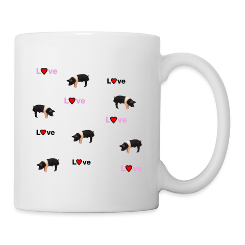 Hampshire pig Love Print Coffee/Tea Mug - white