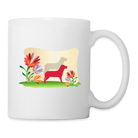 Dog with Shadow Print Coffee/Tea Mug - white