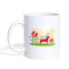 Dog with Shadow Print Coffee/Tea Mug - white