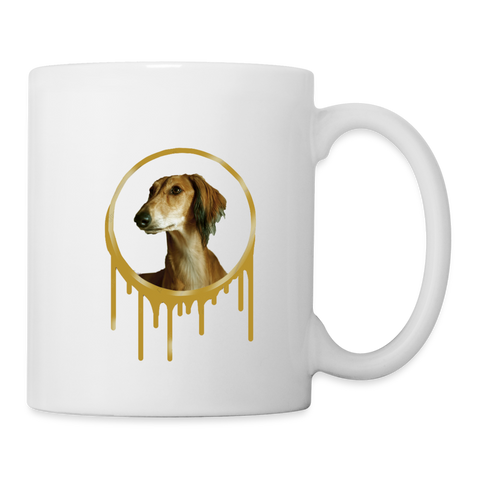 Cute Saluki Dog Print Coffee/Tea Mug - white