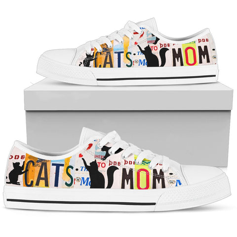 Cats Mom Print Low Top Canvas Shoes For Women