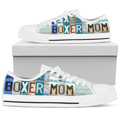 Boxer Mom Print Low Top Canvas Shoes For Women- Limited Edition