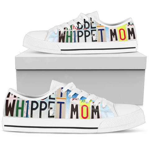 Cute Whippet Mom Low Top Canvas Shoes For Women