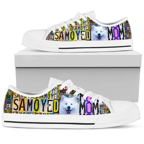 Women's Low Top Canvas Shoes For Samoyed Mom