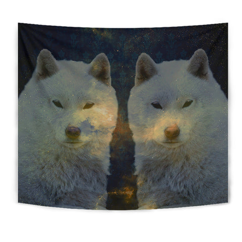 Amazing Hokkaido Dog Print Tapestry