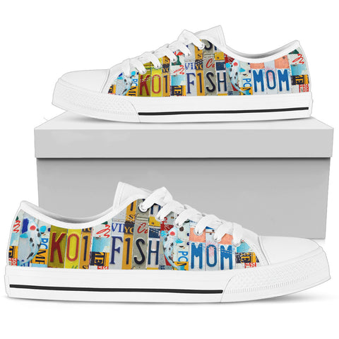 Koi Fish Print Low Top Canvas Shoes For Women