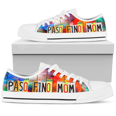 Paso Fino Horse Mom Print Low Top Canvas Shoes for Women