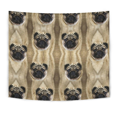 Amazing Pug Dogs Print Tapestry