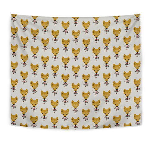 Shiba Inu Dog Pattern Print Tapestry