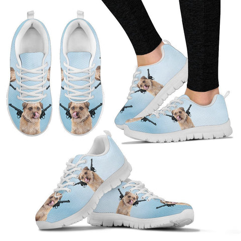 Two Guns With Border Terrier Print Running Shoes For Women