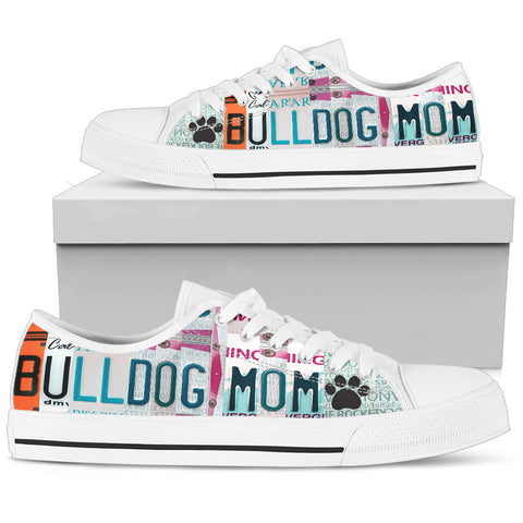 Bulldog Mom Print Low Top Canvas Shoes For Women-Limited Edition