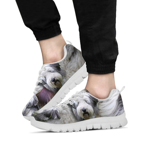 Bearded Collie On White Print Running Shoes