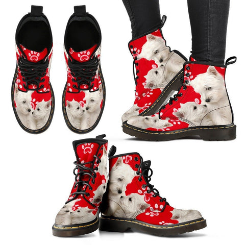 West Highland White Terrier Print Boots For WomenExpress Shipping