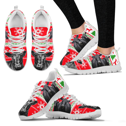 Angus Cattle Cow Christmas Running Shoes For Women