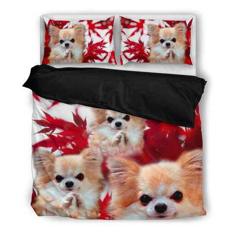 Valentine's Day Special Chihuahua On Red Print Bedding Set