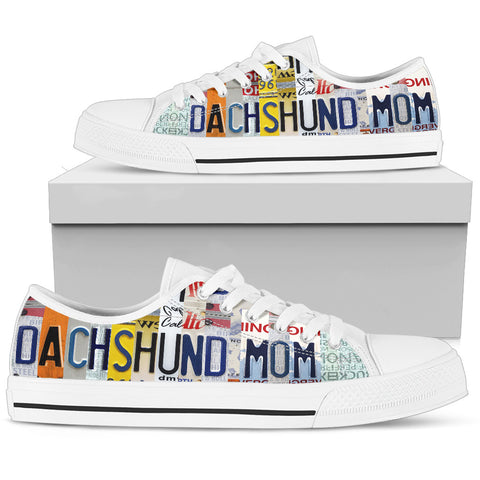 Lovely Dachshund Mom Print Low Top Canvas Shoes For Women