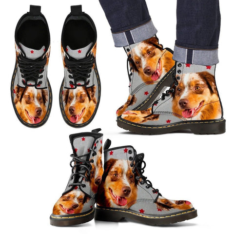 Miniature American Shepherd Print Boots For MenExpress Shipping