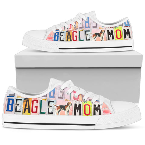 Lovely Beagle Mom Print Low Top Canvas Shoes For Women