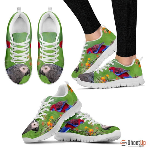 African Grey Parrot Print Running Shoes For Women