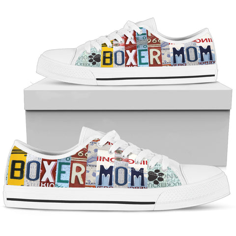 Lovely Boxer Mom Print Low Top Canvas Shoes For Women