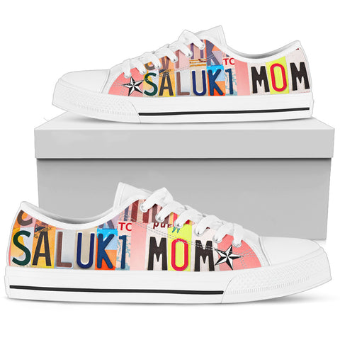 Cute Saluki Mom Print Low Top Canvas Shoes For Women